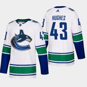 Herren Vancouver Canucks Eishockey Trikot Quinn Hughes #43 Auswärts Weiß Authentic Player